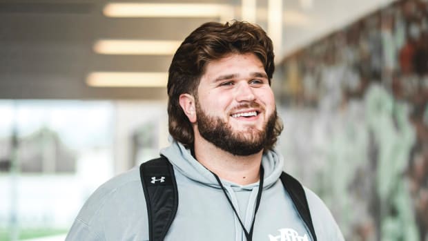 Jets' second-round draft pick Joe Tippmann at the team facility